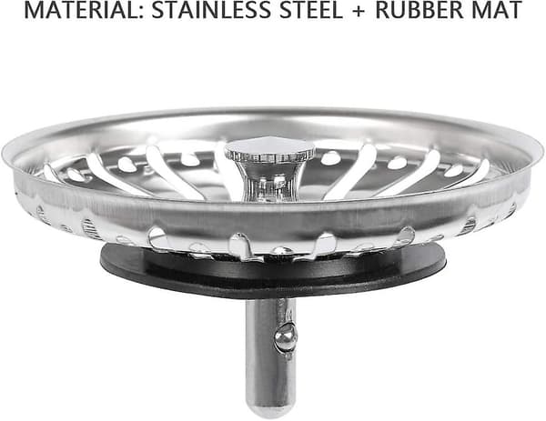2 stk. vask sil/vaskepropp vask stopp hull kjøkken/bad sil diameter 80mm med kuleende, rustfritt stål