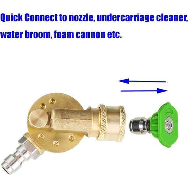1/4\" drejekobling til 4500 PSI højtryksrenser - messing/rustfrit stål, 240° rotation