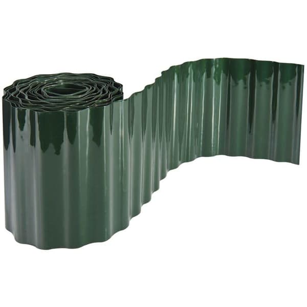 Plænekant 9m x 20cm fleksibel grøn PVC - 500g/m²