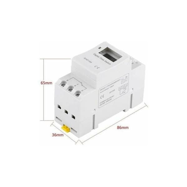 Elektronisk tidsbryter 15A (220V) - LCD - 16 PÅ/8 AV - Daglig og ukentlig programmering