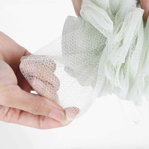 4-pak Mesh Pouf Badesvamp - Mesh Loofah Krops Eksfolierende Brusebold Badesvamp