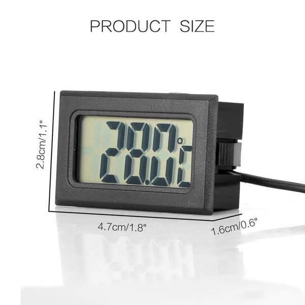 Vattentät LCD digital termometer -50°C till 110°C för bil, hem, kylskåp & akvarium