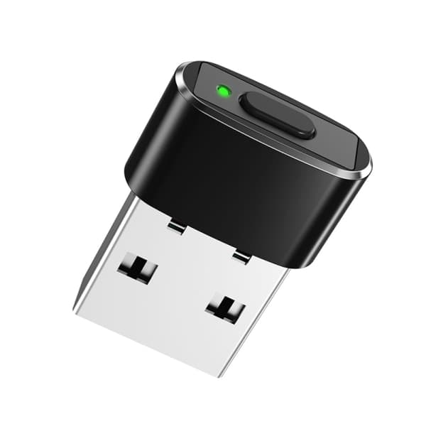 USB-musjiggler, omärkbar, svart