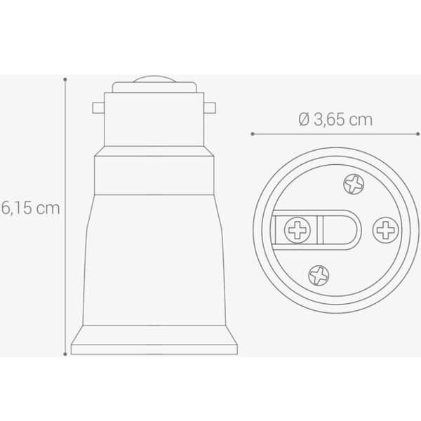 4x fatningsadapter - B22 til E27 fatningskonverter - Bajonetfatning lampeholderadapter til halogen LED-pærer