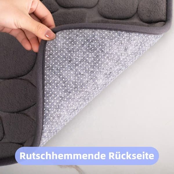 Baderomsmatte i minneskum, absorberende, sklisikker, til dusjdekorasjon, dørmatte, 50 x 80 cm, mørkegrå