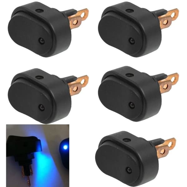 Stykker 12V 30A Blå LED Belyst Vippebryter Trykknapp Tåke På/Av 3-pinners