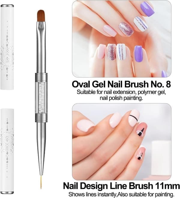 Nageldesignborste, fransk nagelborste i nylonfiber för nageldesign för kvinnor