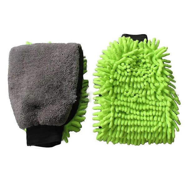Chenille Premium Ridsefri Mikrofiber Vaskehandsker Grøn (2-pak)
