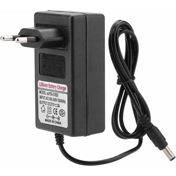 21V 2A nätladdare för litiumjonbatterier - AC 100-240V, flersäkerhetsskydd, LED