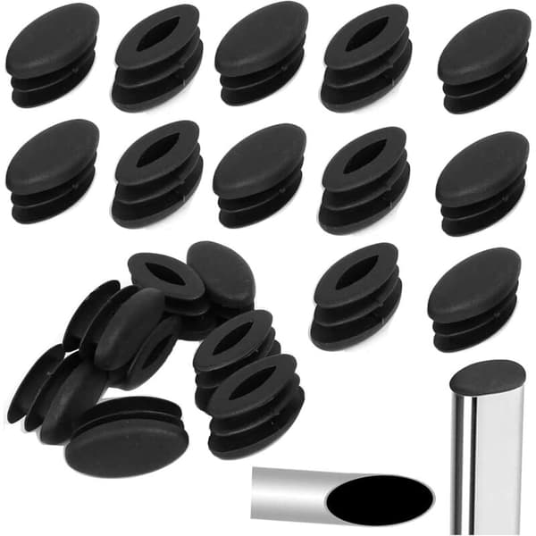20 stk. plasthetter for møbelbenrør, ovale for stolben, ovale plastrørplugger for skapstoler, oval rørinnsats (15x30mm)