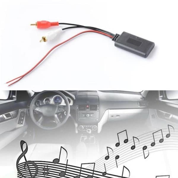 Bluetooth AUX Mottakermodul 2 RCA Kabel Adapter Bilradio Stereo