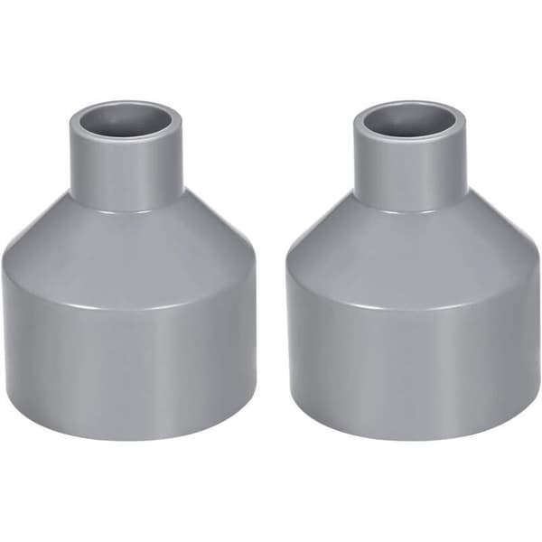 50 mm x 20 mm PVC reducer avloppskoppling – grå nav-till-nav-koppling – 2-pack för dränering och ventilation