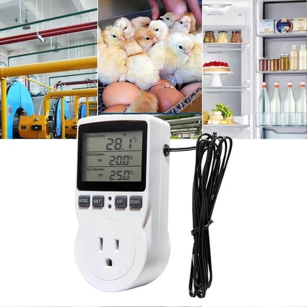 Temperaturregulator 16a 230v Stor Skærm Lcd Display Digital Termostat Stikkontakt Til Varmemåtte-farve:eu Stik