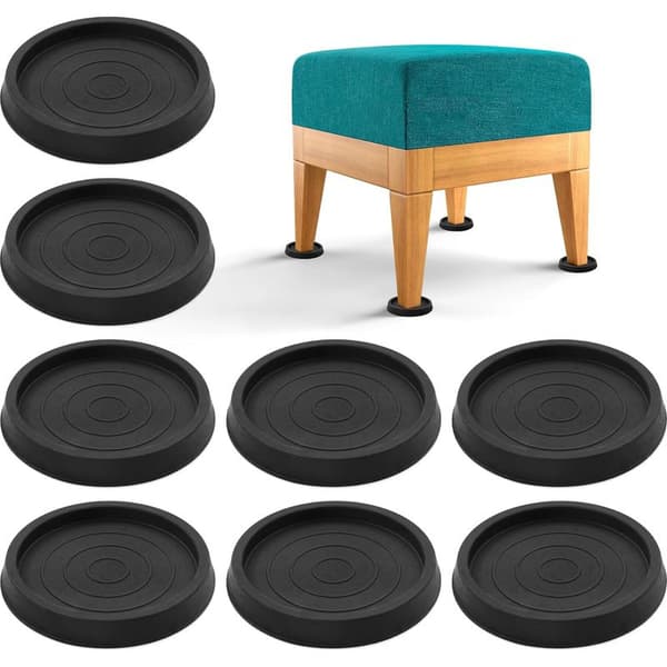 Set med 8 runda, halkfria gummidynor (6,3 cm) för möbelben, stolar, sängskydd, skåp, soffor, stolar, bord och trägolv.
