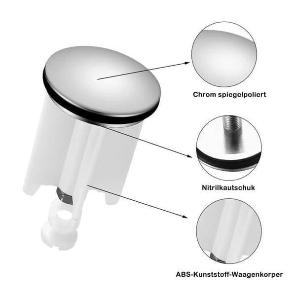 Justerbar Universal Vaskepropp - Galvanisert Kobber - Ø40 mm - Hårfilter - Pakke med 2