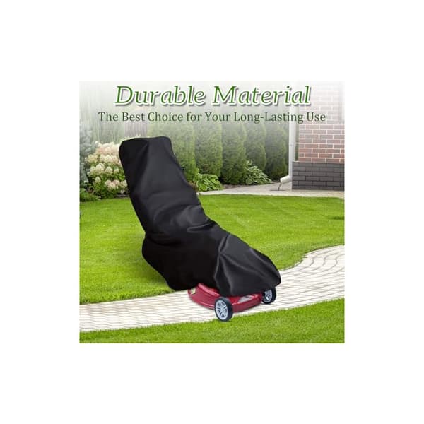 Gressklipperdeksel, Vanntett Gressklipperdeksel, 210D Polyester Gressklipperdeksel med Snøring Oppbevaringspose (195x66x108 cm)