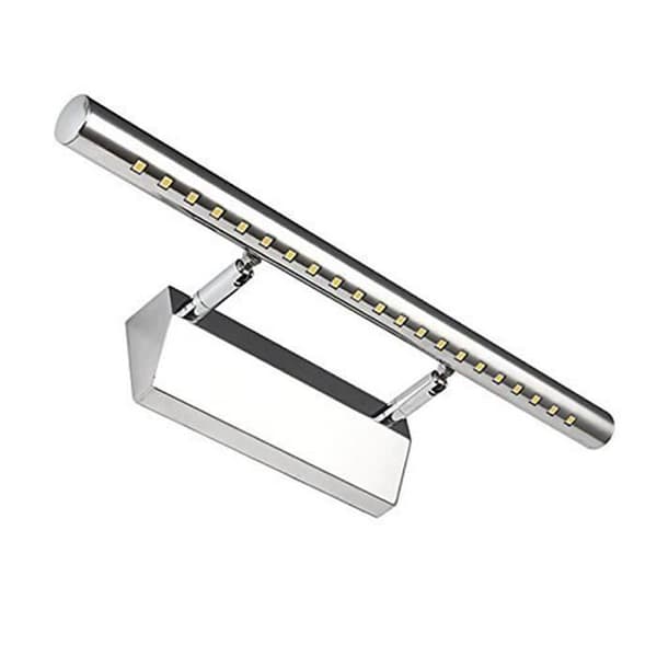 Spejllampe, Billedlampe, Væglampe, 5W LED med rustfri stålafbryder til badeværelsesspejl - Hvid