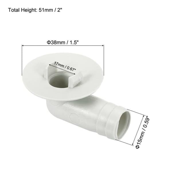 17 mm albuefitting til afløbsslange til klimaanlæg - pakke med 3, beige PP