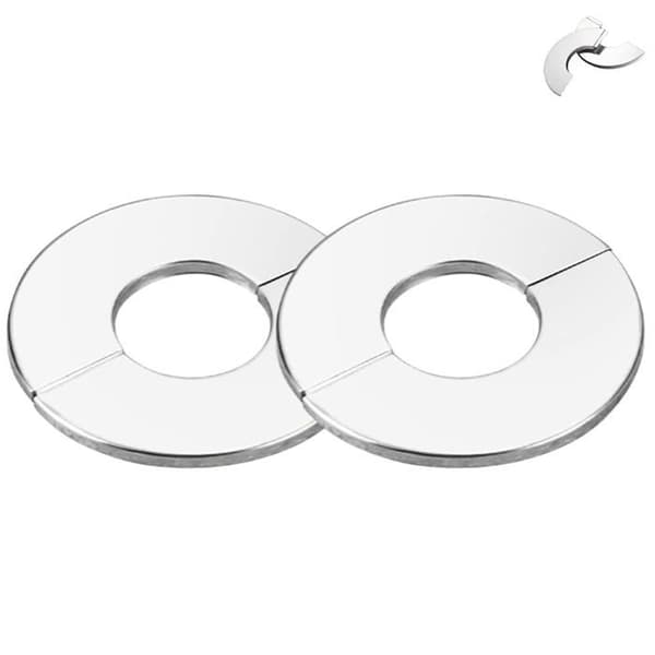 50 mm rørdeksel - Forkrommet rustfritt stål - Ytre diameter 140 mm - Høyde 5 mm