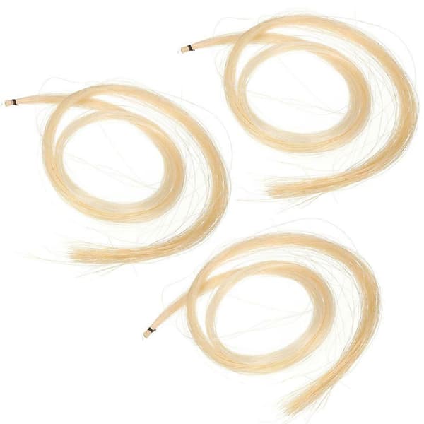 3 Hank 79-80 cm Ægte Mongolsk Hestehår til Violin, Bratsch, Cello, Basbue, Fotofarve