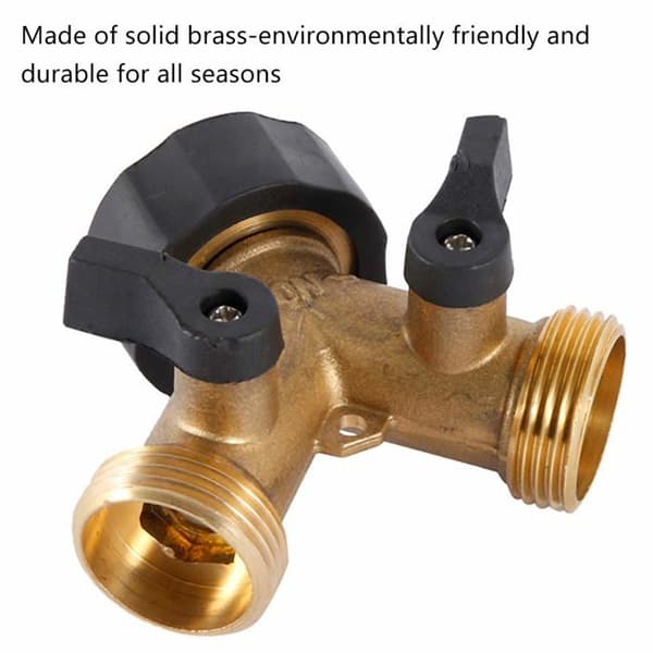 2-veis 3/4\" messing Y-fordeler – dobbelkran med anti-dryppventiler for hage