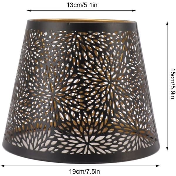 Utskåret jernlampeskjerm \"tre\" - E27, svart, 15 cm, moderne design