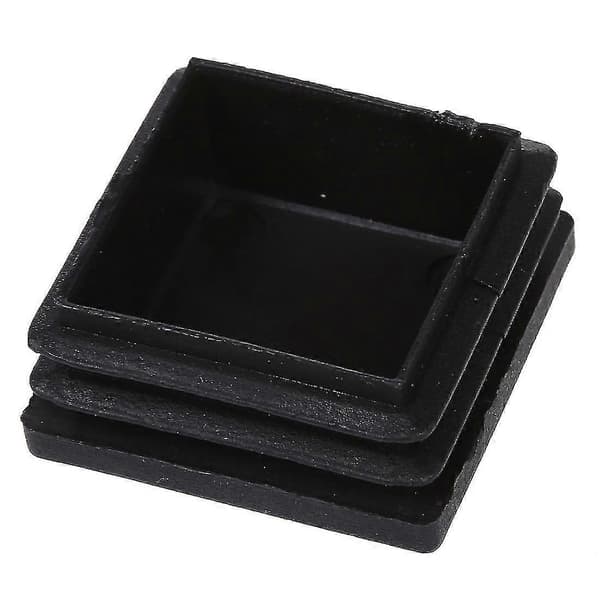 40 mm x 40 mm firkantede plastikrørindsatser, endepropper, sorte, 10 stk.