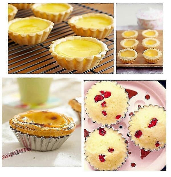 20 stk. Egg Tart Aluminium Cupcake Kakeform Fôret Form Blikk Bakeverktøy