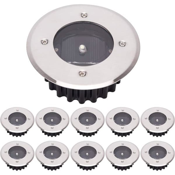 Forsænkede jordspotlights, sæt med 10 - Solar LED - IP65 - Koldt hvidt