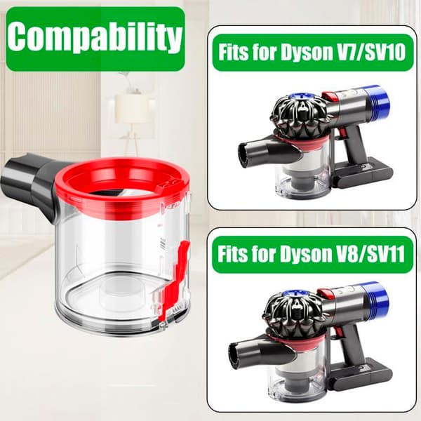 Støvbeholder/søppelbøtte kompatibel med Dyson V7 V8 – poseløs beholder