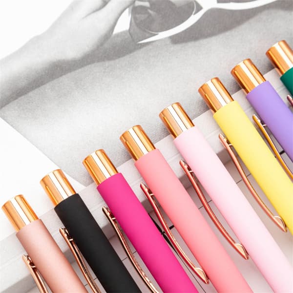6x/sæt Skrivepen Udtrækkelig Kuglepen Metal Rollerball Pen Journaling Pen Candy blå Candy blue