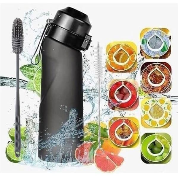 650 ml vesipullo 7 makupussilla, BPA-vapaa, musta