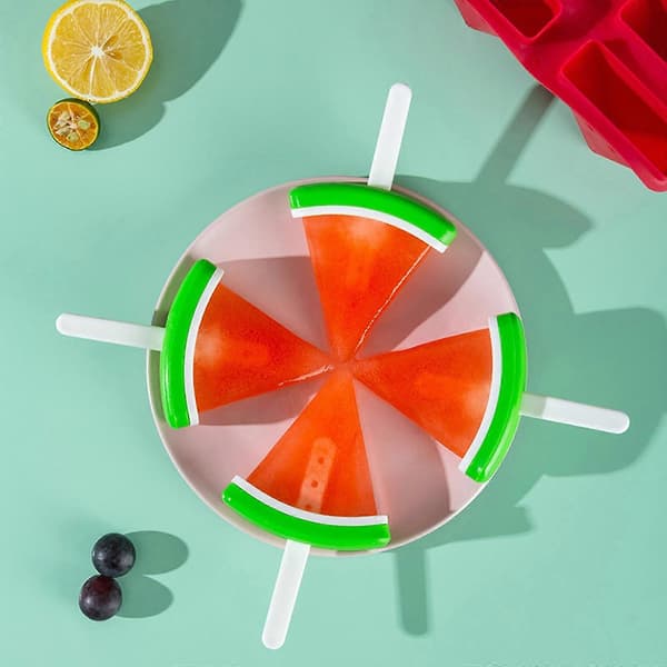 4 huller silikone isforme DIY ispindeform fødevaregodkendt silikonemateriale vandmelonformede håndlavede gadgets