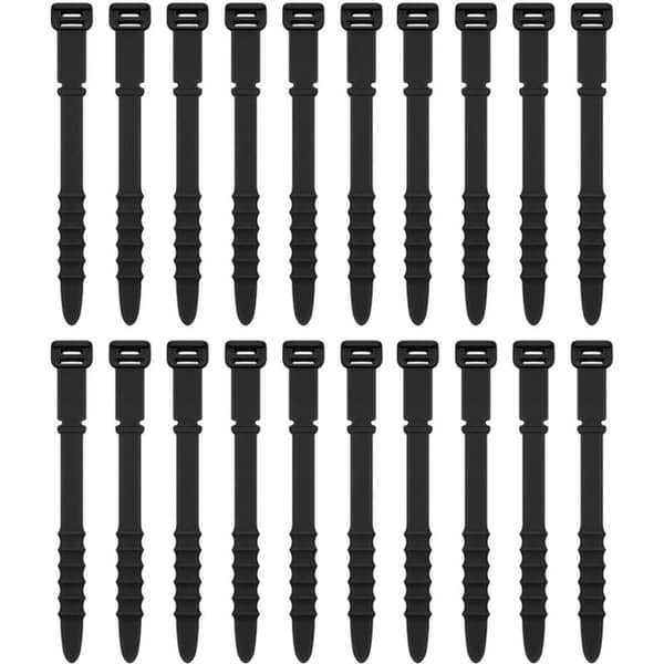 Genanvendelige silikonekabelbindere, 11,3 cm kabelorganisator, elektrisk kabelklemme til USB-kabelstyring, desktop PC-kabelstyring (11,3 cm, 20..