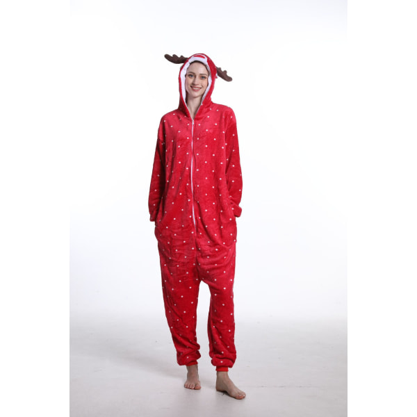 Söt tecknad anime djur pyjamas pyjamas för män och kvinnor Christmas Deer 100#