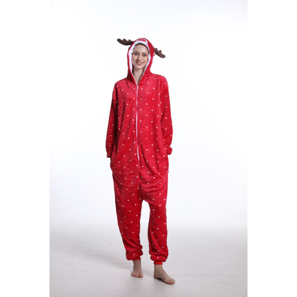 Söt tecknad anime djur pyjamas pyjamas för män och kvinnor Christmas Deer 110#