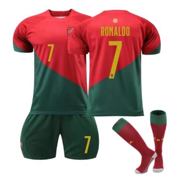 Portugal Hemma fotboll juniortröja No.7 Cristiano Ronaldo 12-13years