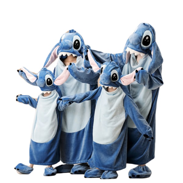 Stitch Shark Body Förtjockad Höst Vinter Heminredning Children size 8# around 15kg 90-100CM