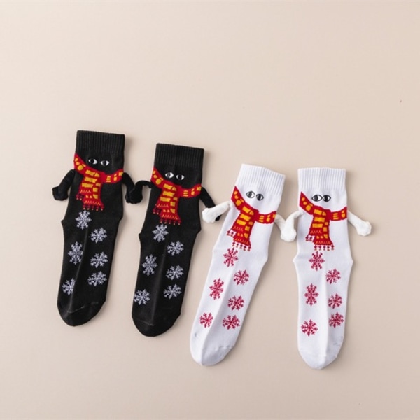 Magnetic Christmas Club Holding Hands Socks Roliga Mid tube Socks style2# 1 pair