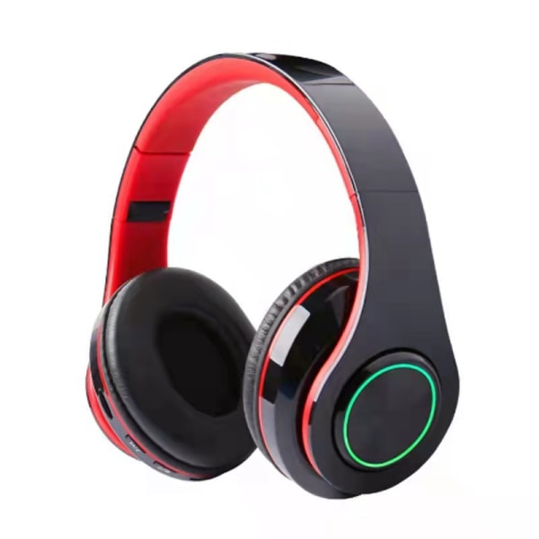 Lysande hörlurar B39 trådlösa Bluetooth hörlurar huvud Black Red B39