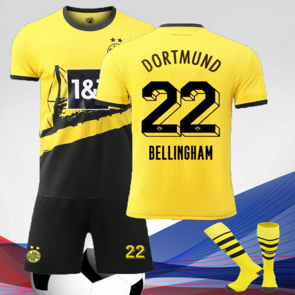 2324 Dortmund Home Harland Vuxen Set Fotbollströja för barn 22# 26#With socks