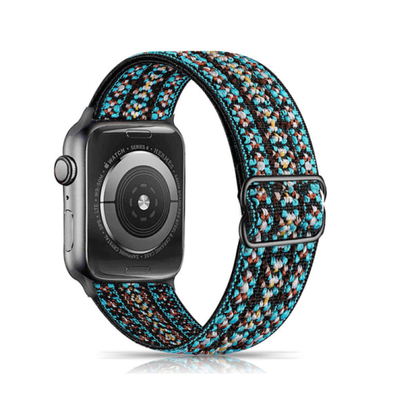 Lämplig för Apple SE 1234567 S8 watch vävt nylon Blue Teng Stripe 3pcs42-45mm