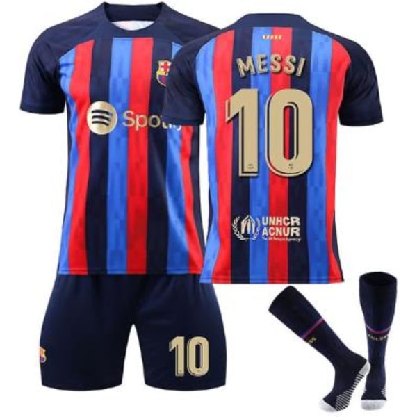 22-23 Barcelona Uniform fotbollströja 10 Messi 8-9years
