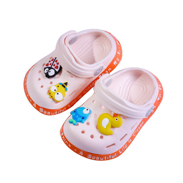 Baby Walking Cartoon Baotou Hole Shoes Soft Sole Beach Length inside12.5cm 19#pink