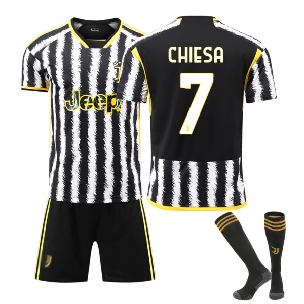 24 Juventus Home Correct fotbollströja för vuxna barn NO.7with socks S