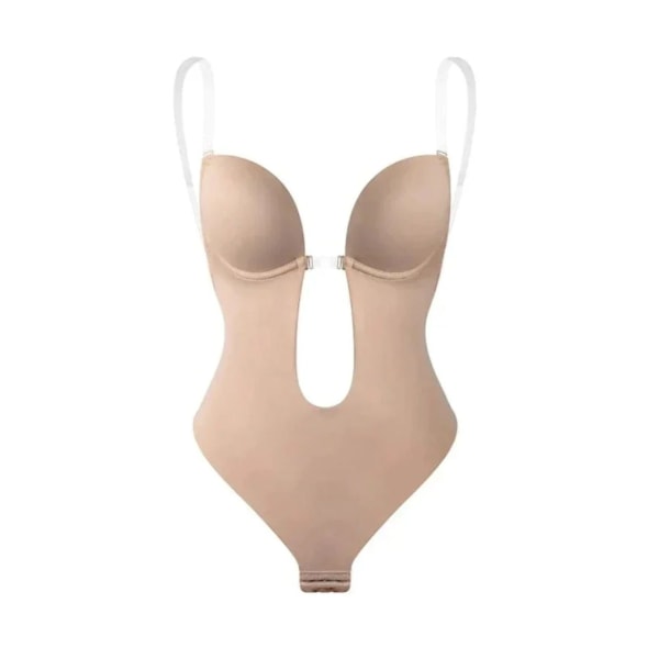 Kvinnors rygglösa Shapewear Plunge Body Invisible Shaper Skin colour of skin M