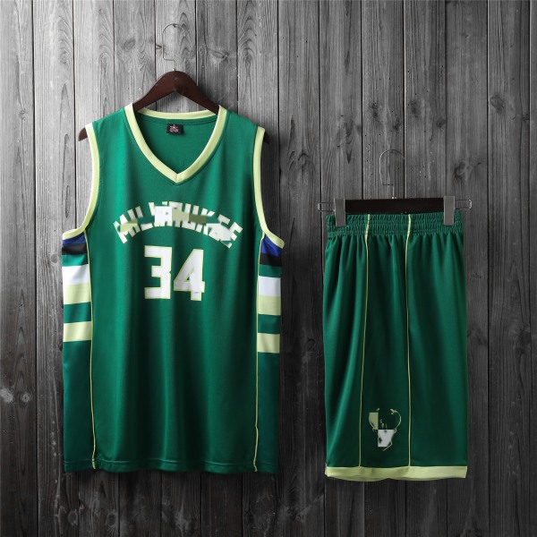 Bucks nr 34 Antetokounmpo Baskettröja kostym green L