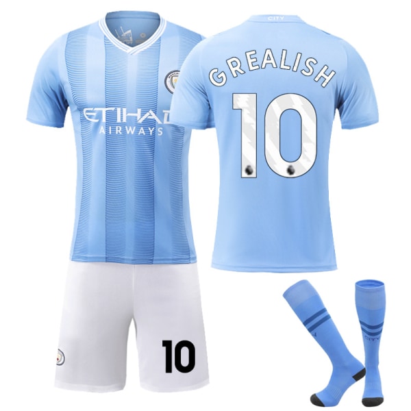 2324 Nya Manchester City Hemma fotbollströja Set 10 Glalish NO.10with socks S