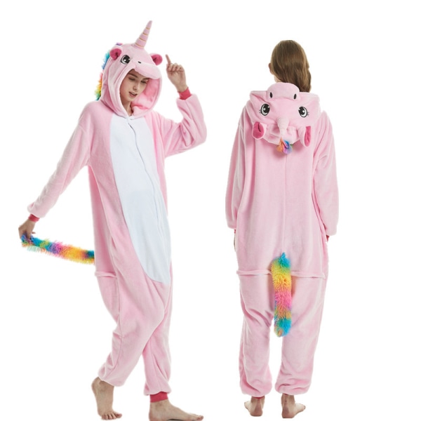 Söt tecknad anime djur pyjamas pyjamas för män och kvinnor Pink Heavenly Horse Colored Hair S