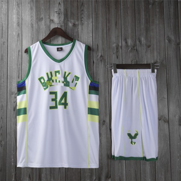 Bucks nr 34 Antetokounmpo Baskettröja kostym white S